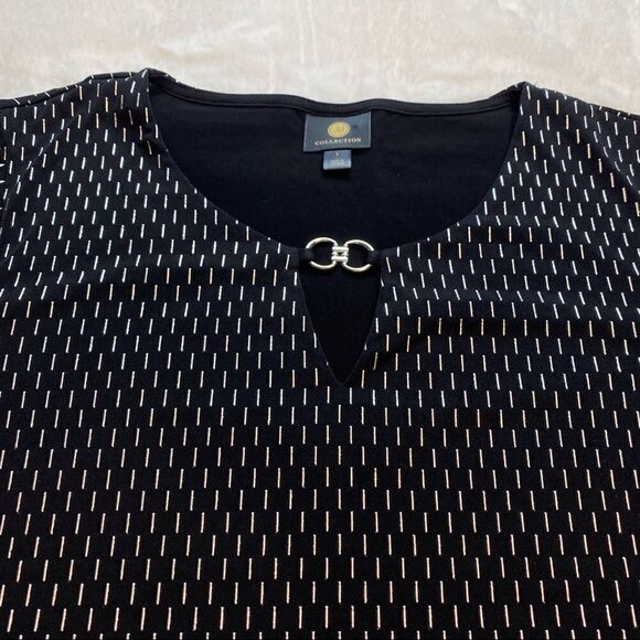 JM Collection Black With Silver Accents Flared Sleeve Tunic/Dress Size Large - Picture 7 of 13